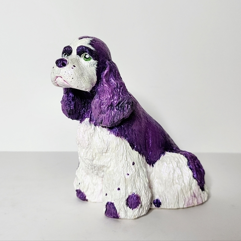 Vintage Lisa Frank Inspired Cocker Spaniel Dog Sculpture